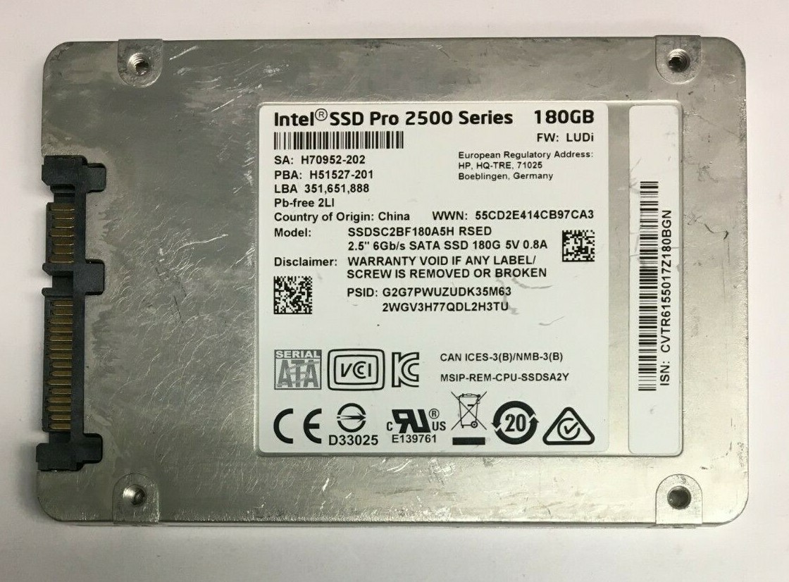 *LOT OF 5* 180GB/200GB SATA 2.5" Internal Desktop Laptop SSD Solid State Drive