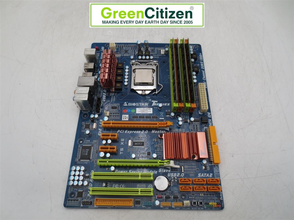 Biostar T-Series T5XE LGA1156 DDR3 ATX Motherboard i5-750 16GB RAM No I/O Shield