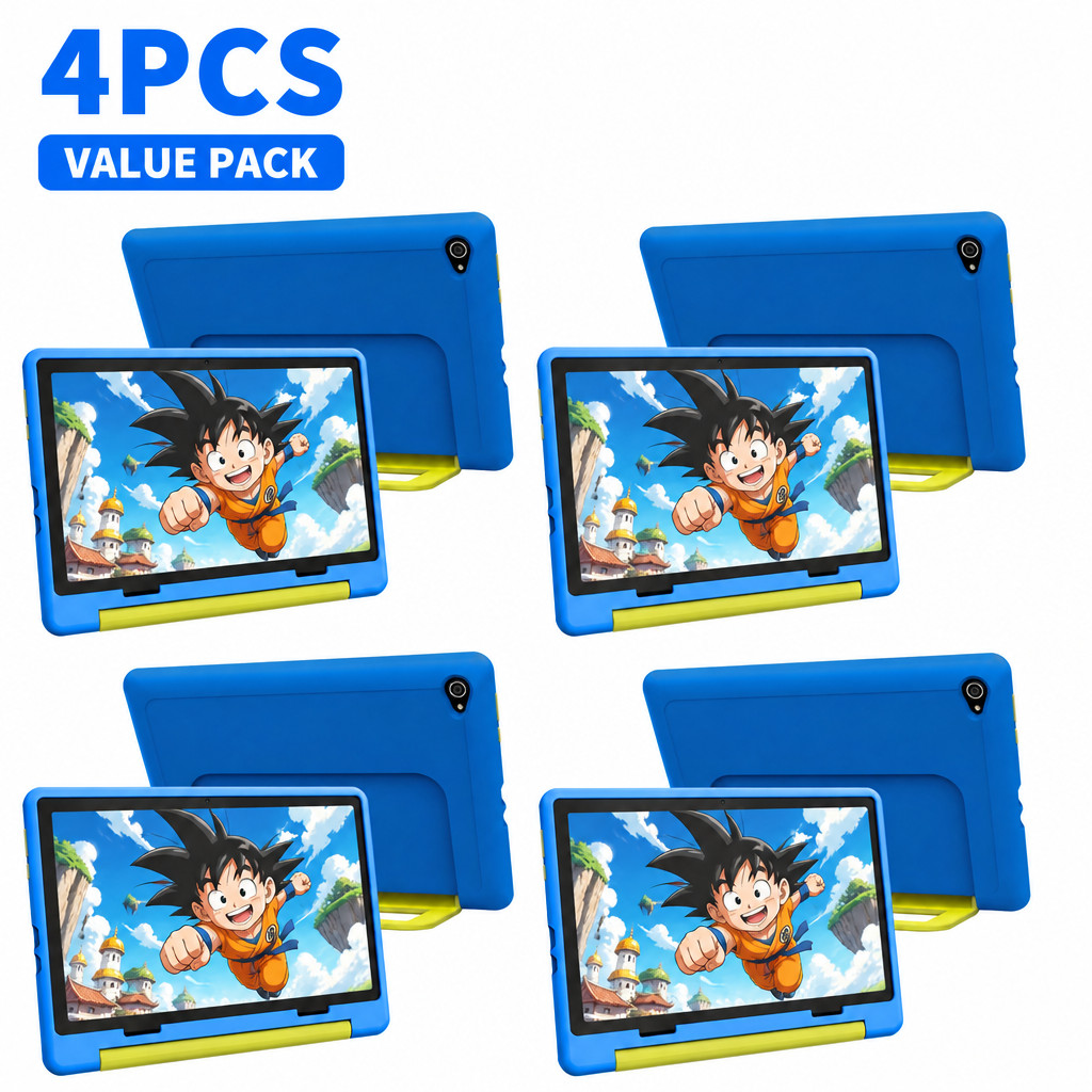 4 PCS Kids Tablet Android 16 64GB+1TB TF 10.1" IPS Touch 6000mAh Parents Control