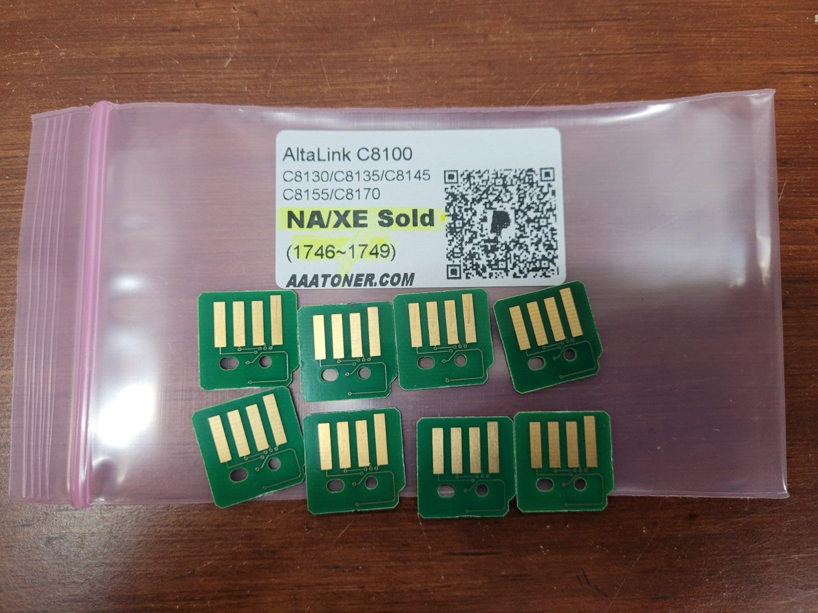 8 x Toner Chip (1746- 49) for Xerox C8100 C8130 C8135 C8145 C8155 C8170 Refill