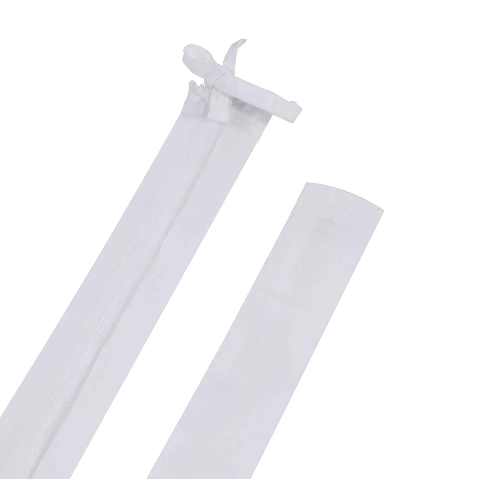 15012-11A, 4' White Faux Silk Fabric Cord & Chain Cover, Easy to Install for ...