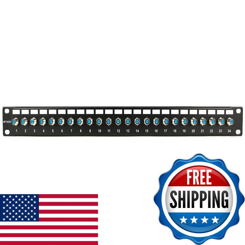 Networx Coaxial Patch Panels 24 Port F-Connector 3Ghz