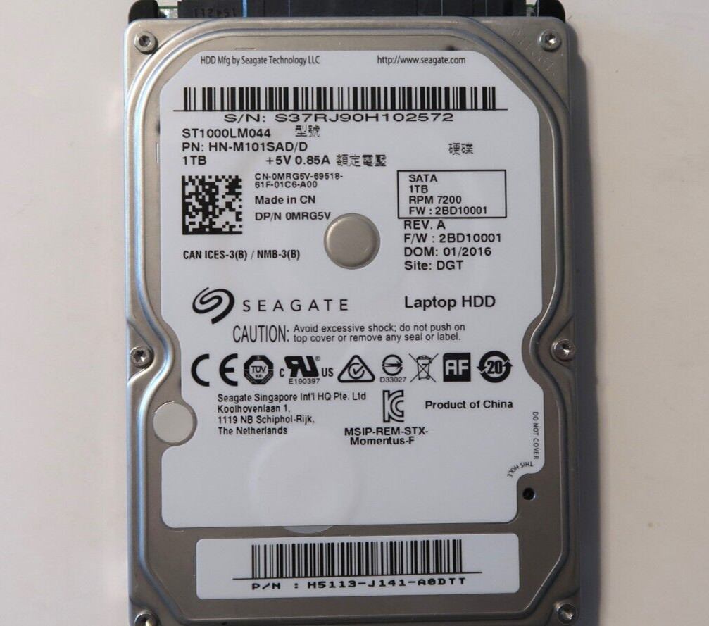 Seagate ST1000LM044 HN-M101SAD/D 2BD10001 (S37RJ) H5113-J141 1TB 2.5" 01/2016
