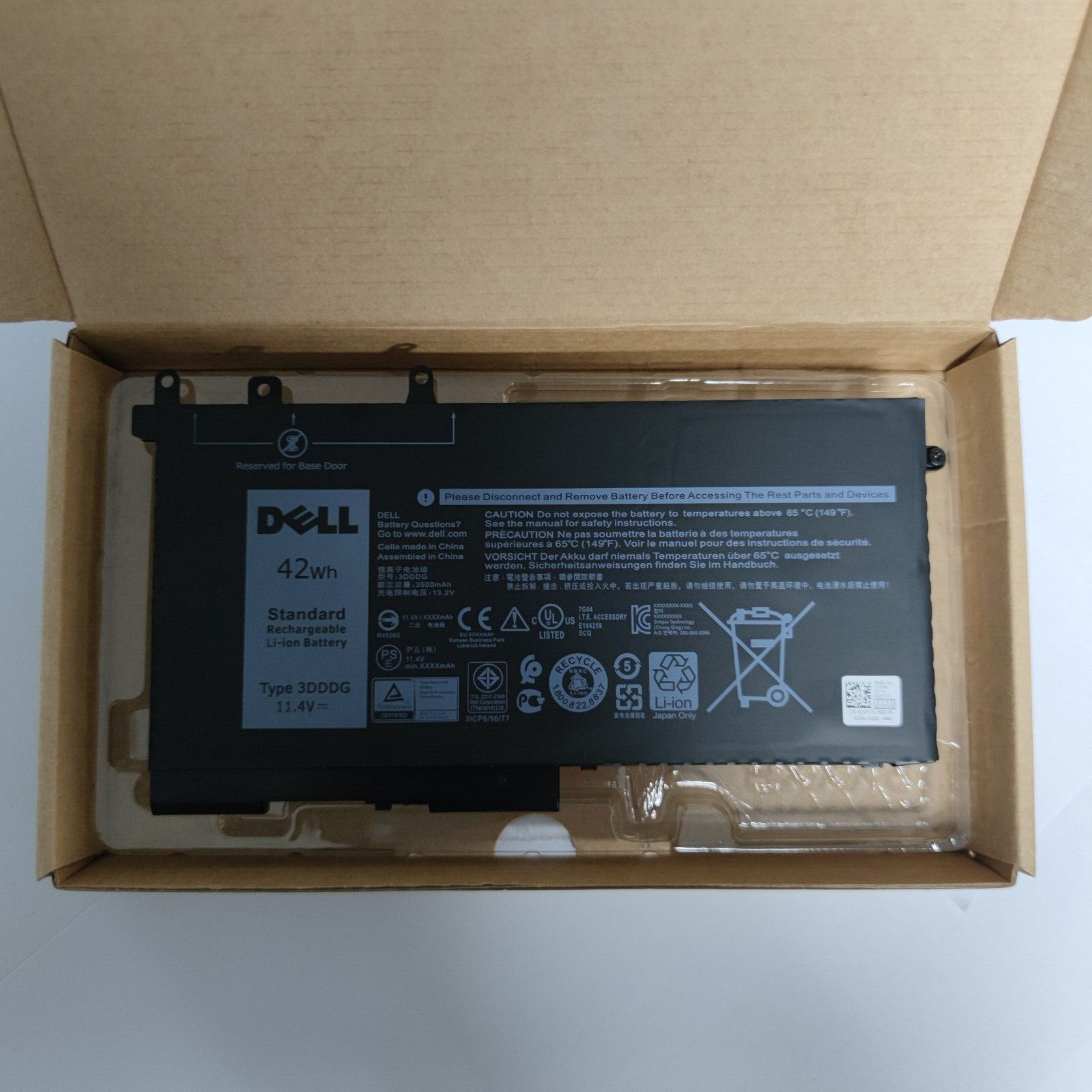 Genuine 3DDDG 42WH Battery Dell Precision M3520 M3530 Latitude E5480 E5490 E5580