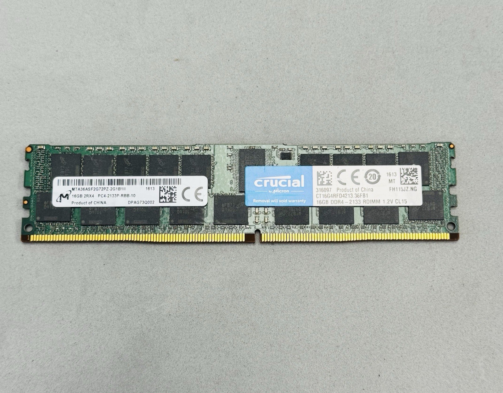 Micron 16GB 2RX4 PC4-2133P MTA36ASF2G72PZ-2G1B1II Server Memory RAM