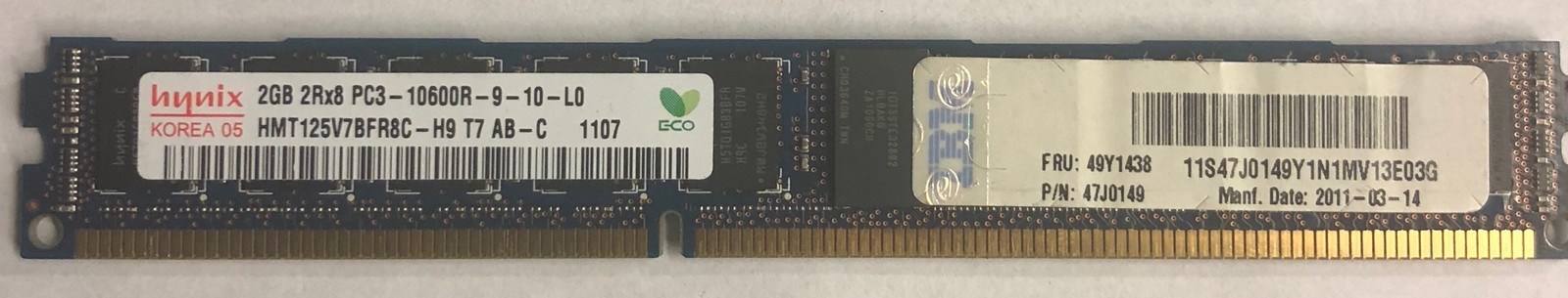 Hynix HMT125V7BFR8C-H9 2GB DDR3 Server RAM Memory- 5 Pack