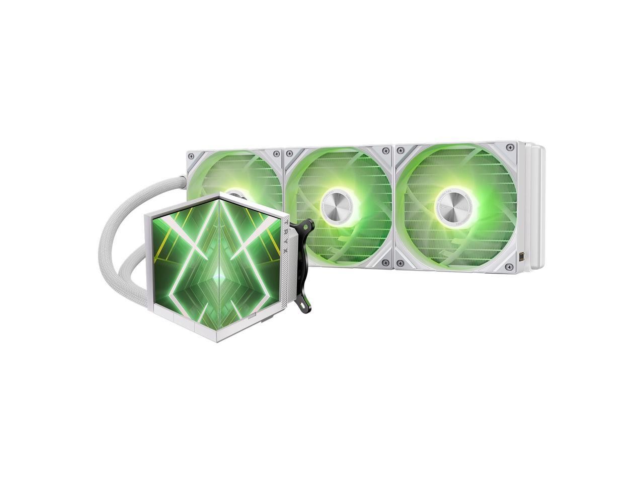 TRYX Stage 360 ARGB White 360mm AIO Dual 4.0'' Screen 720x720 Resolution AIO Coo