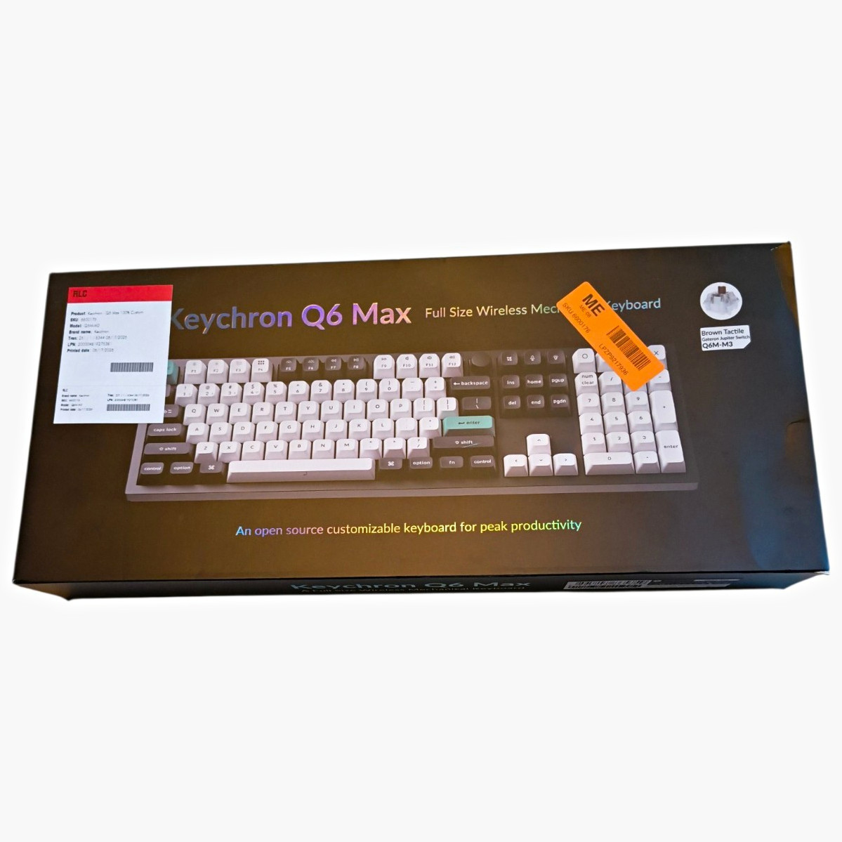 Keychron Q6 Max Full Size Wireless Mechanical Keyboard QWERTY Aluminum Q6M-M3