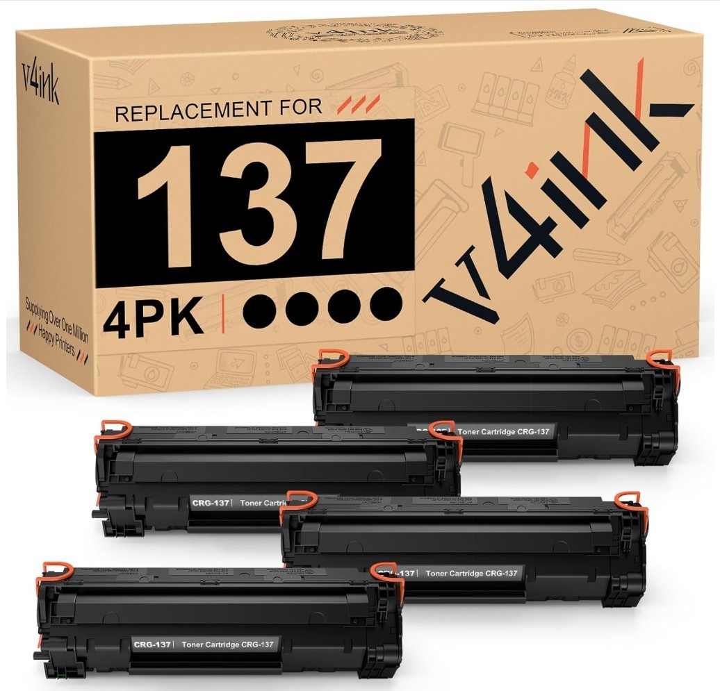 4 Pack CRG-137 Toner Replacement for Canon 137 MF232W MF242DW MF216n MF236n D570