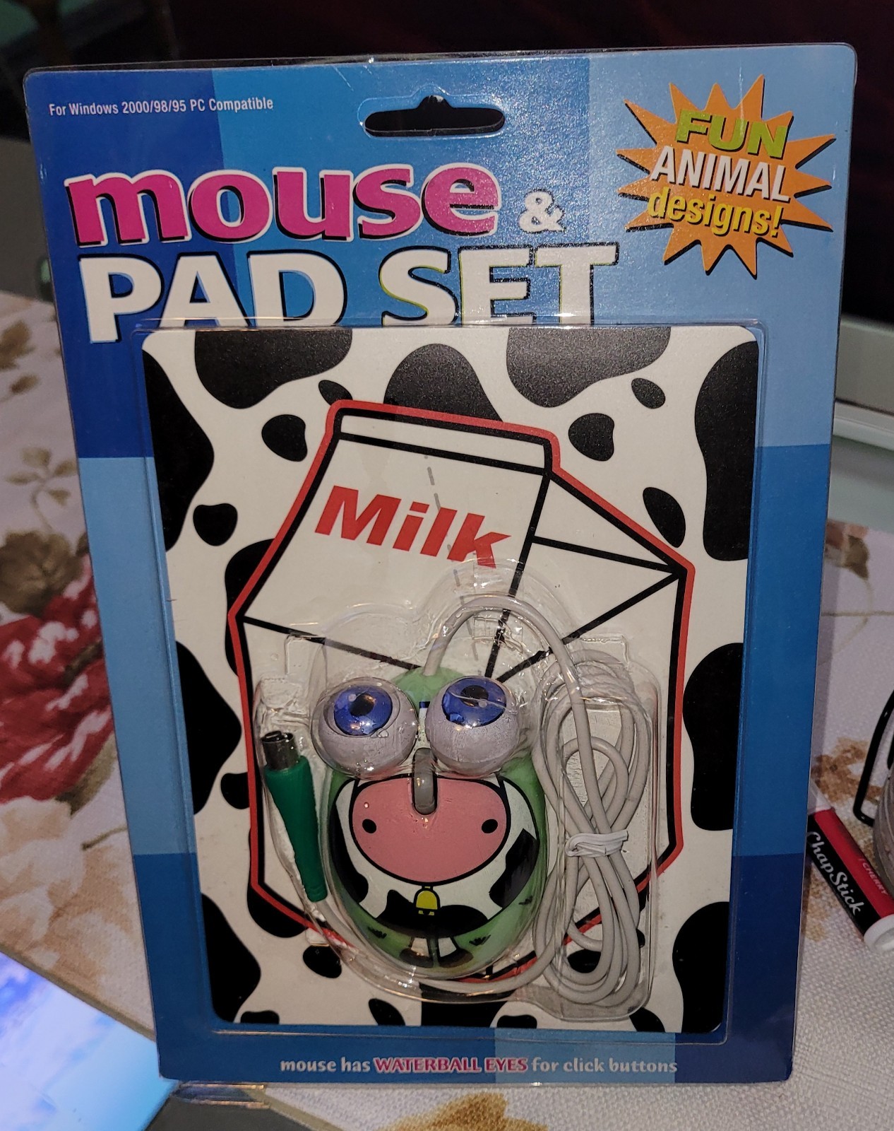 Cow Big-Eye PC Mouse for Windows 95/98/00 Waterball Eye Click Button #E1 ~ NEW