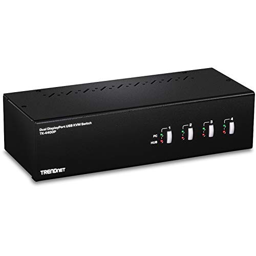 TRENDnet TK440DP 4-Port Dual Monitor KVM Switch 4K UHD Black