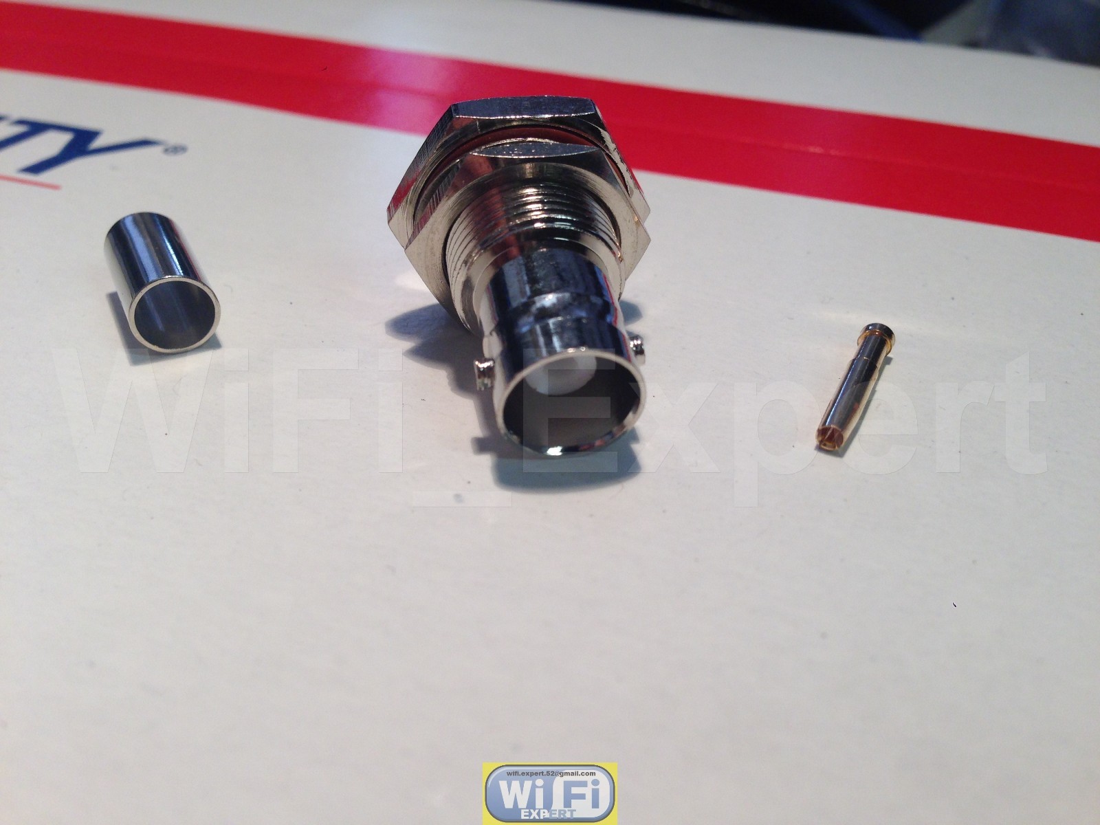 1 x BNC Female BULKHEAD crimp RG58 LMR195 RG142 Cable Straight RF connector USA