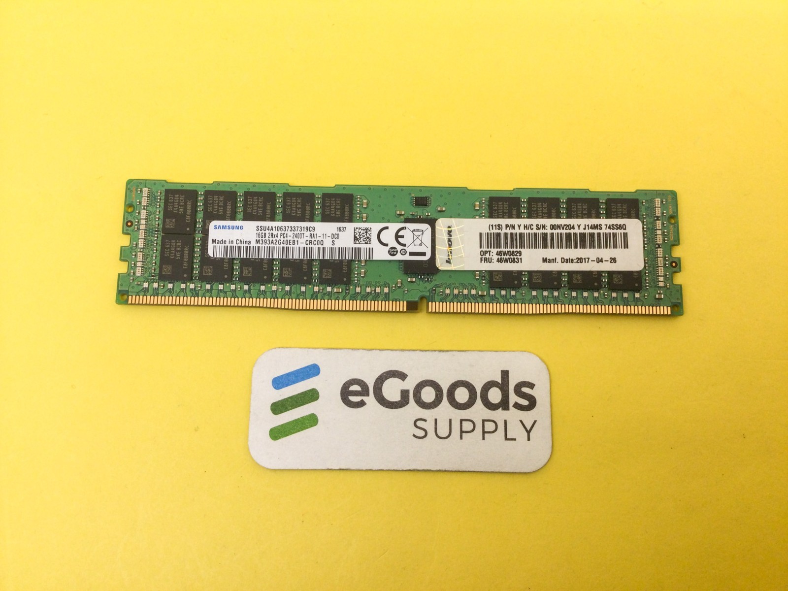 00NV204 LENOVO 16GB (1X16GB) 2RX4 PC4-2400T DDR4 MEMORY 46W0831 46W0829