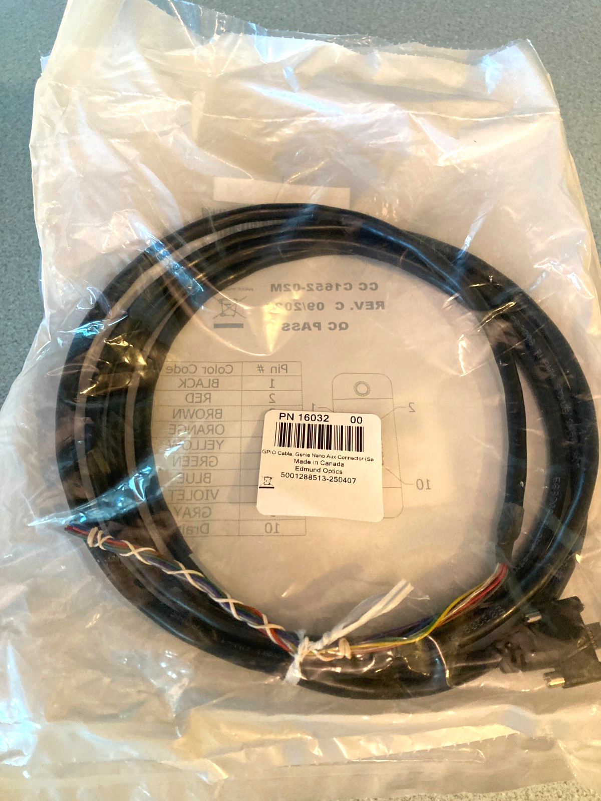 Edmund Optic (Teledyne/Dalsa)  cable 2m genie nana GPIO10-PIN - LOT OF 9