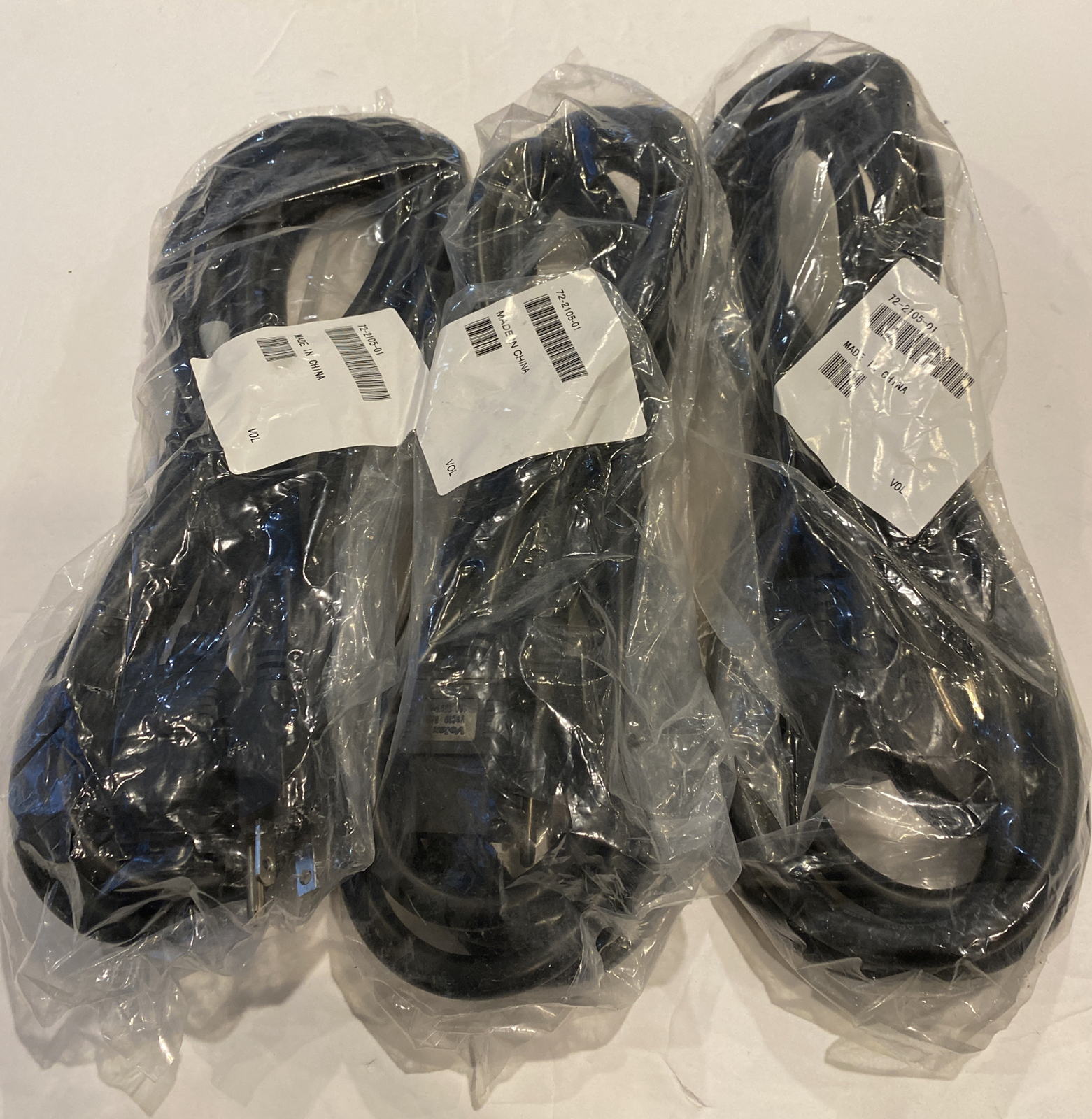 Lot of 3 Cisco 72-2105-01 12ft 3-Prong 12/3C Heavy Duty 16A 250V AC Power Cords
