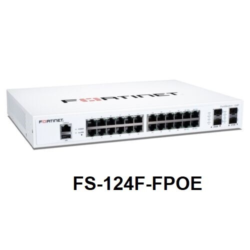 Fortinet FS-124F-FPOE L2+ managed POE Switch 24 port +24GE + 4SFP 370W
