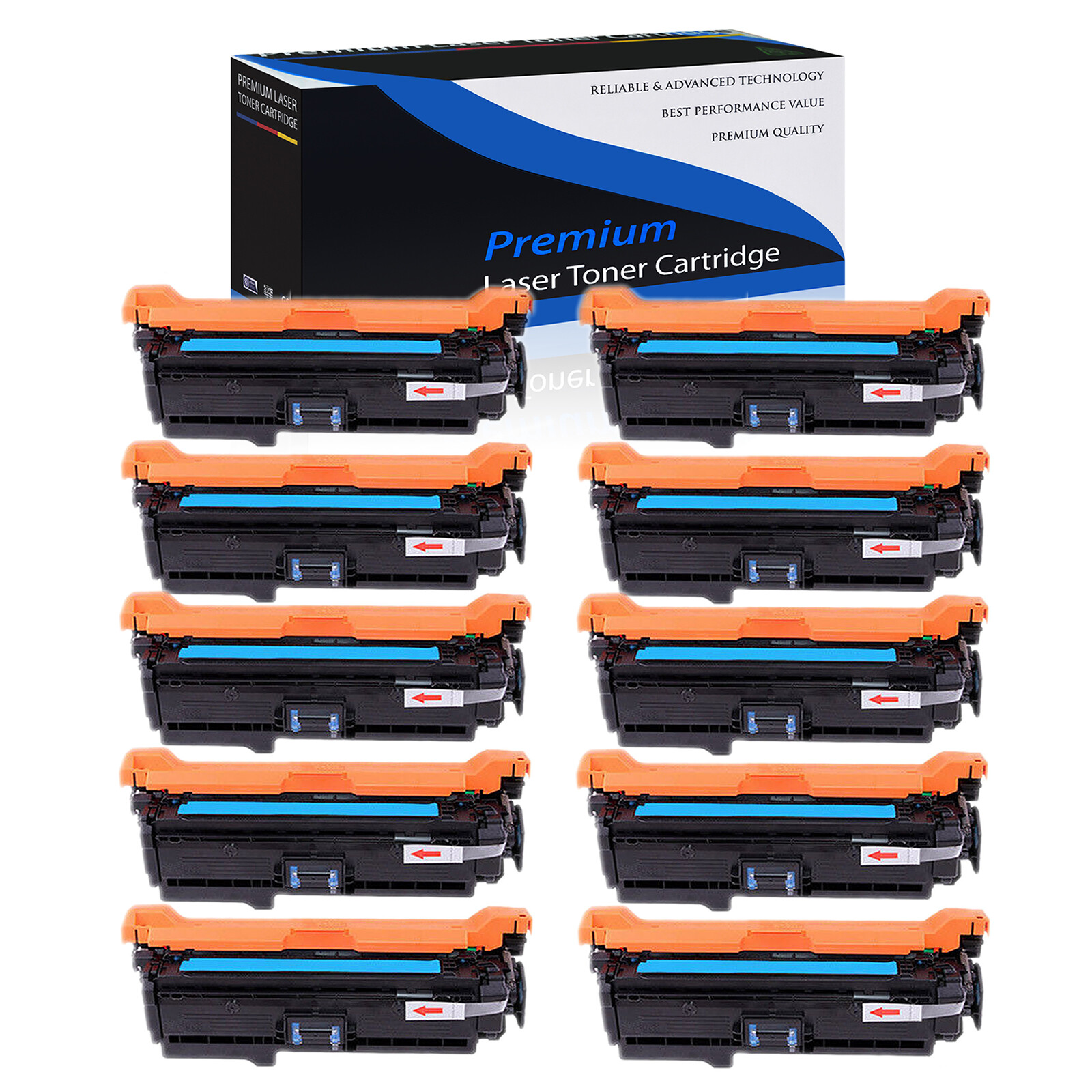 10PK Cyan CE261A 647A Toner for HP LaserJet CP4525N CP4525DN CM4540fskm MFP