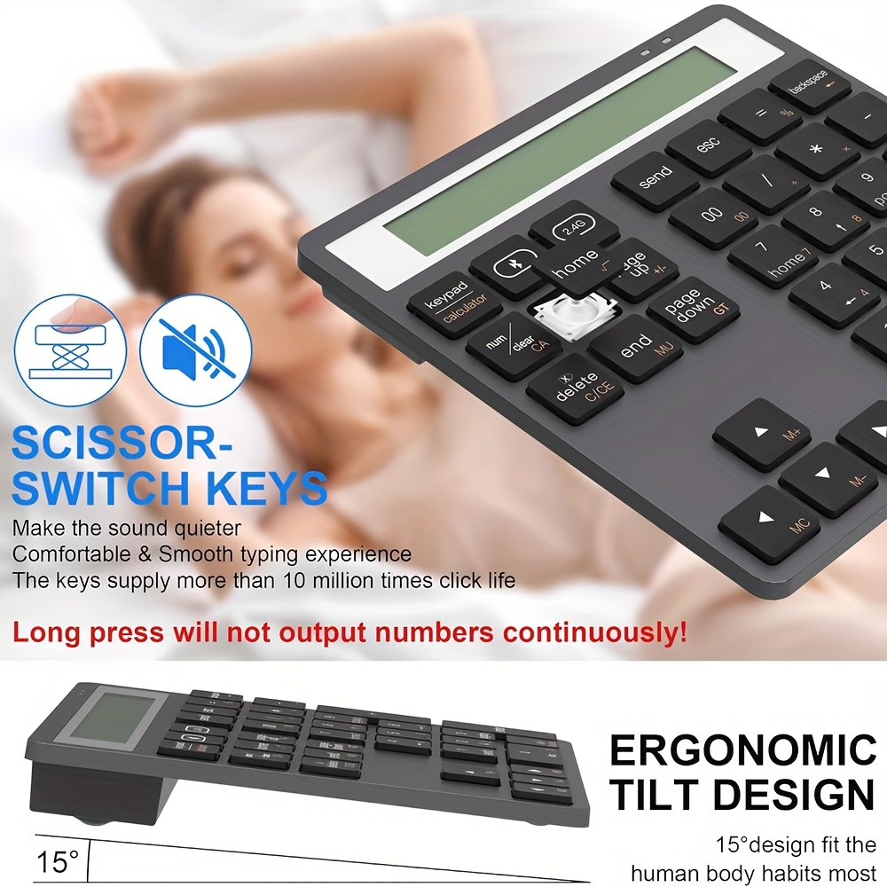 Quick Acting Flexible Economical Easy to Use 2.4G Wireless 34-Key Numeric Keypad