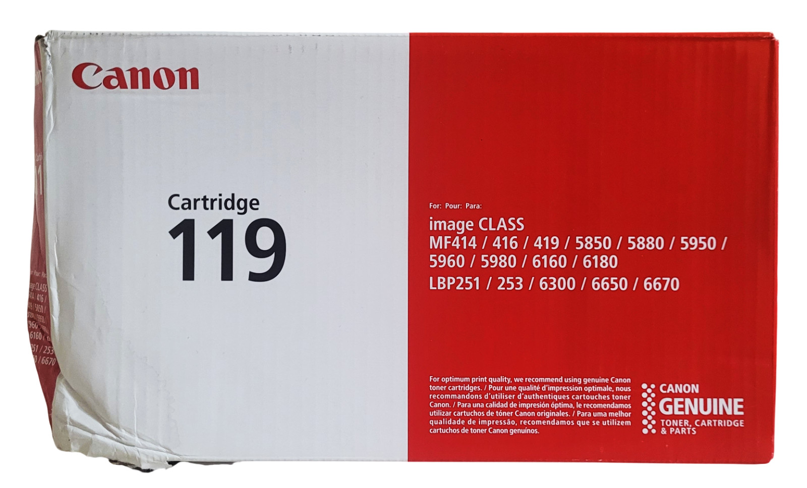 Canon 119 Black Toner Cartridge With Deformed Box