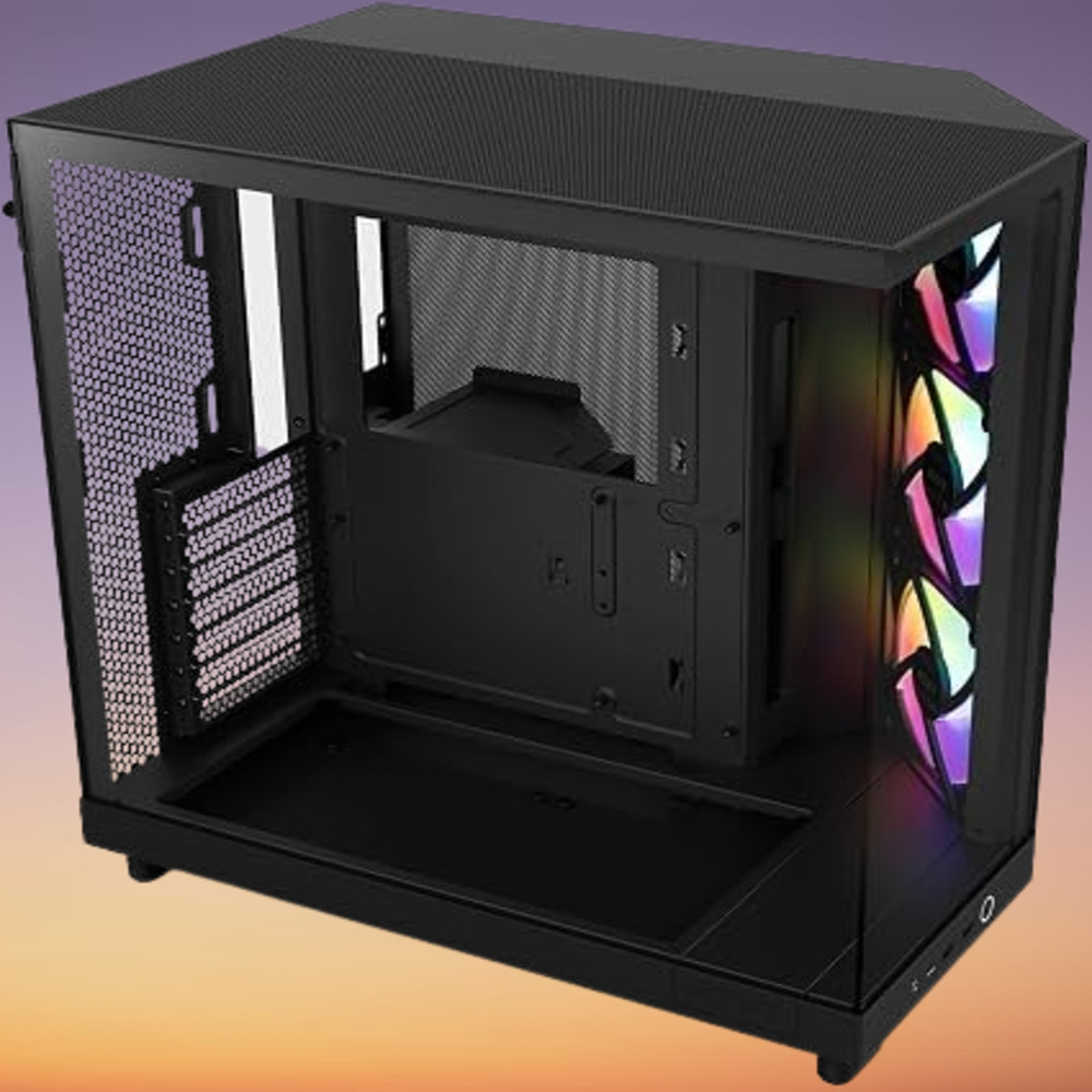 NZXT H6 Flow RGB Mid-Tower Airflow Case with 3 RGB Fans, Panoramic Glass Panels