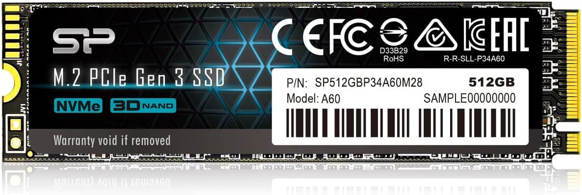 Silicon Power 512Gb Nvme M.2 Pcie Gen3x4 2280 Ssd (Sp512gbp34a60m28) Electronics