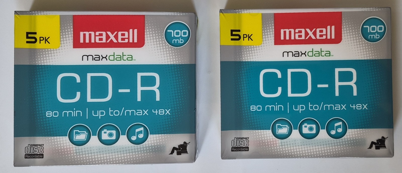 10 Pack Maxell CD-R 80min 700MB Blank Audio Data Recordable Maxdata 2 of 5 each