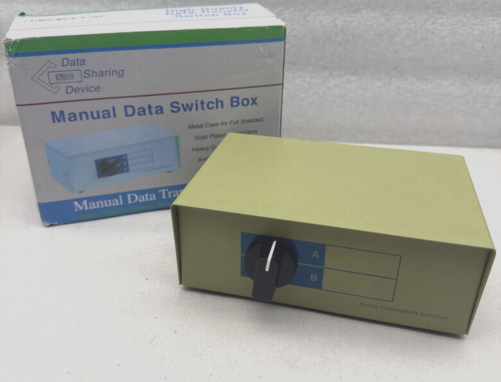 Kentek DB25 2 Way Manual Data Switch Box RS-232 Parallel Serial D-Sub 25 Pin...