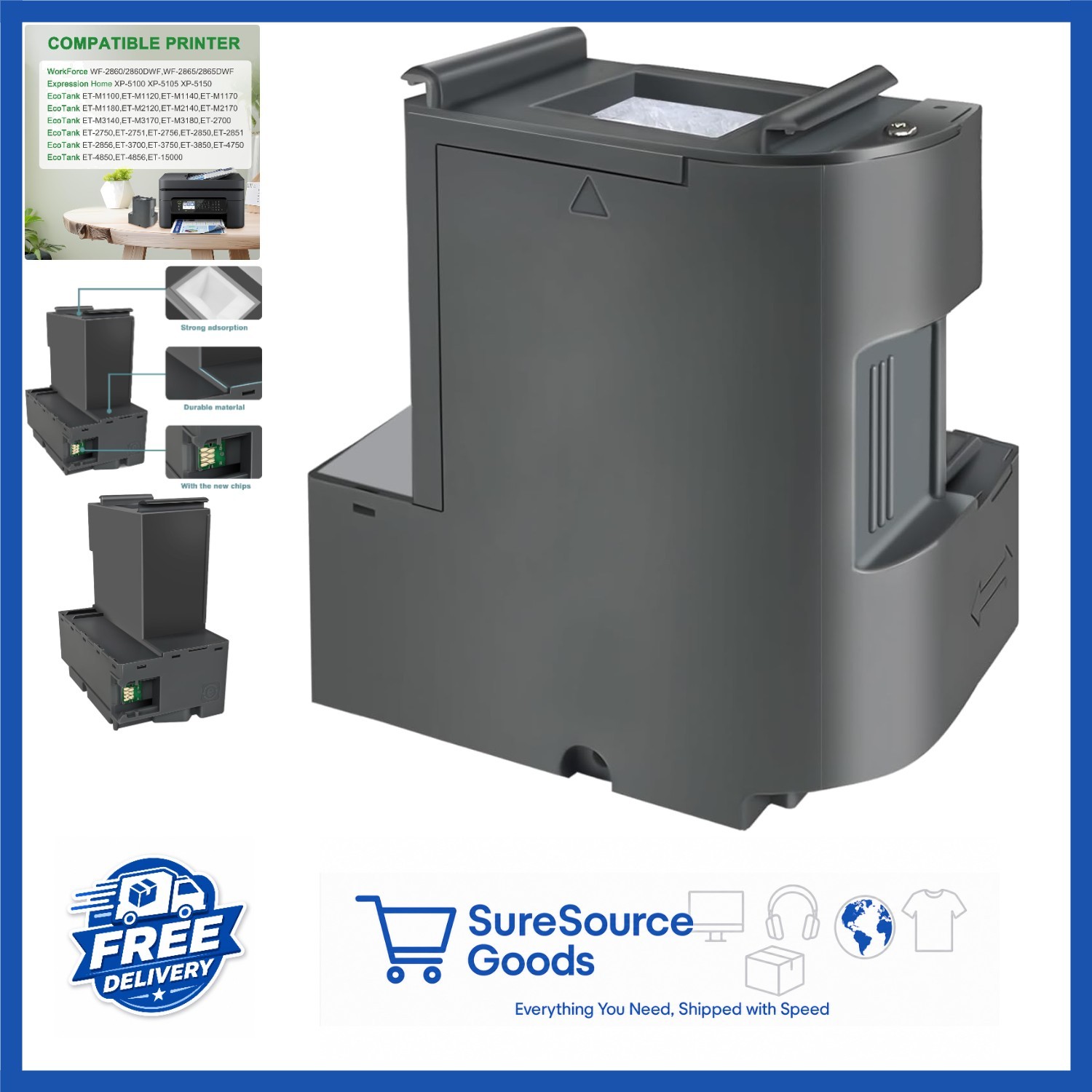 Waste Ink Collection Unit for EcoTank ET-15000 ET-3760 ET-3750 Printers