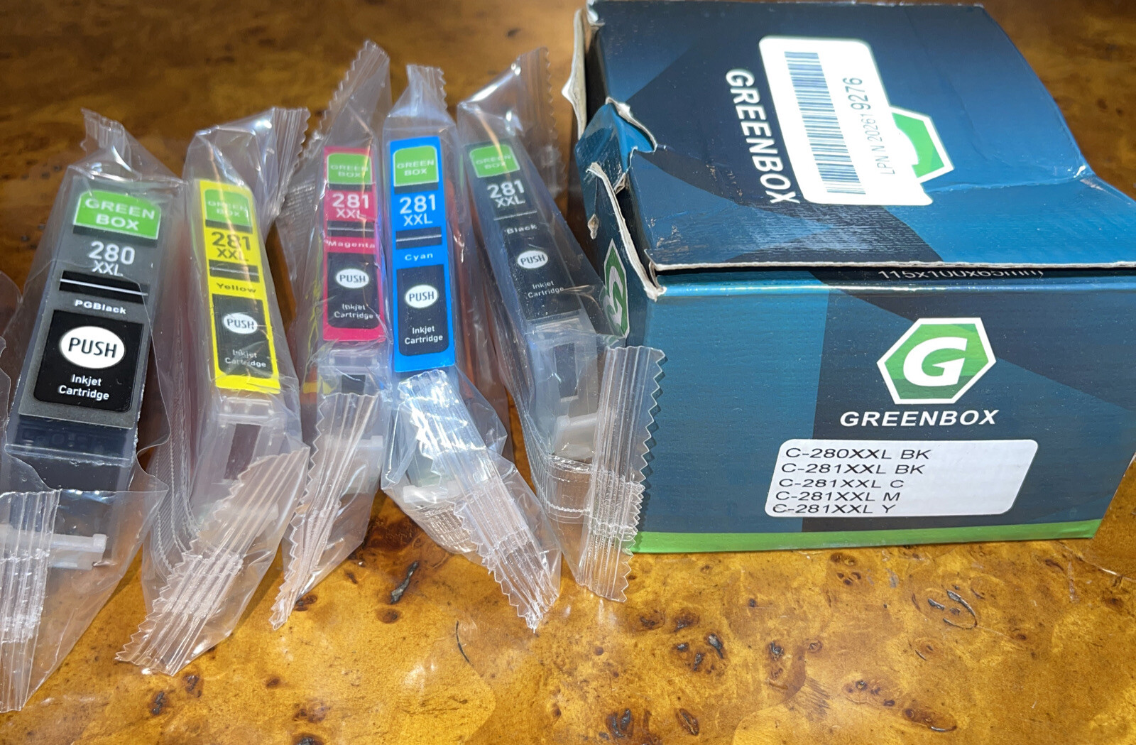 5 Pack GREENBOX Ink for Canon PGI-280XXL CLI-281XXL 280 281-XXL TS9521C TS702 **