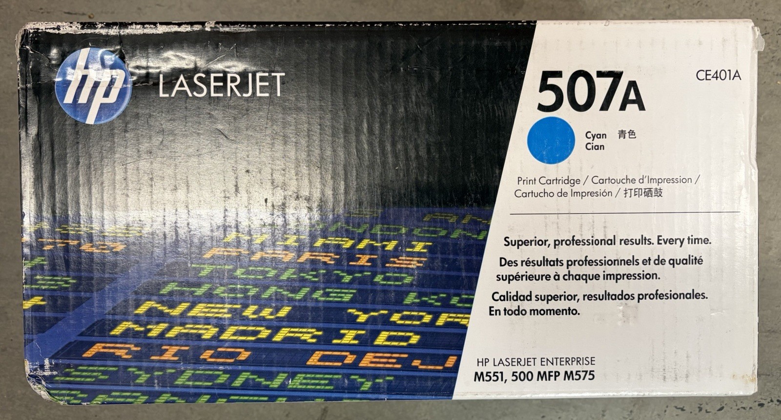 HP CE401A 507A Genuine Sealed Cyan Toner Cartridge