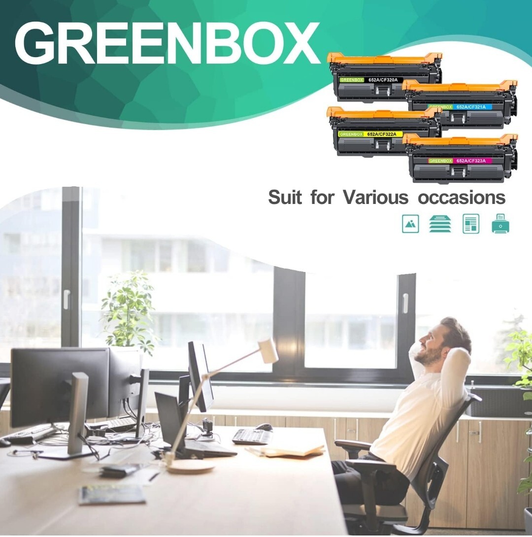 GREENBOX Compatible Toner Cartridge Replacement for HP 652A CF320A 653A...