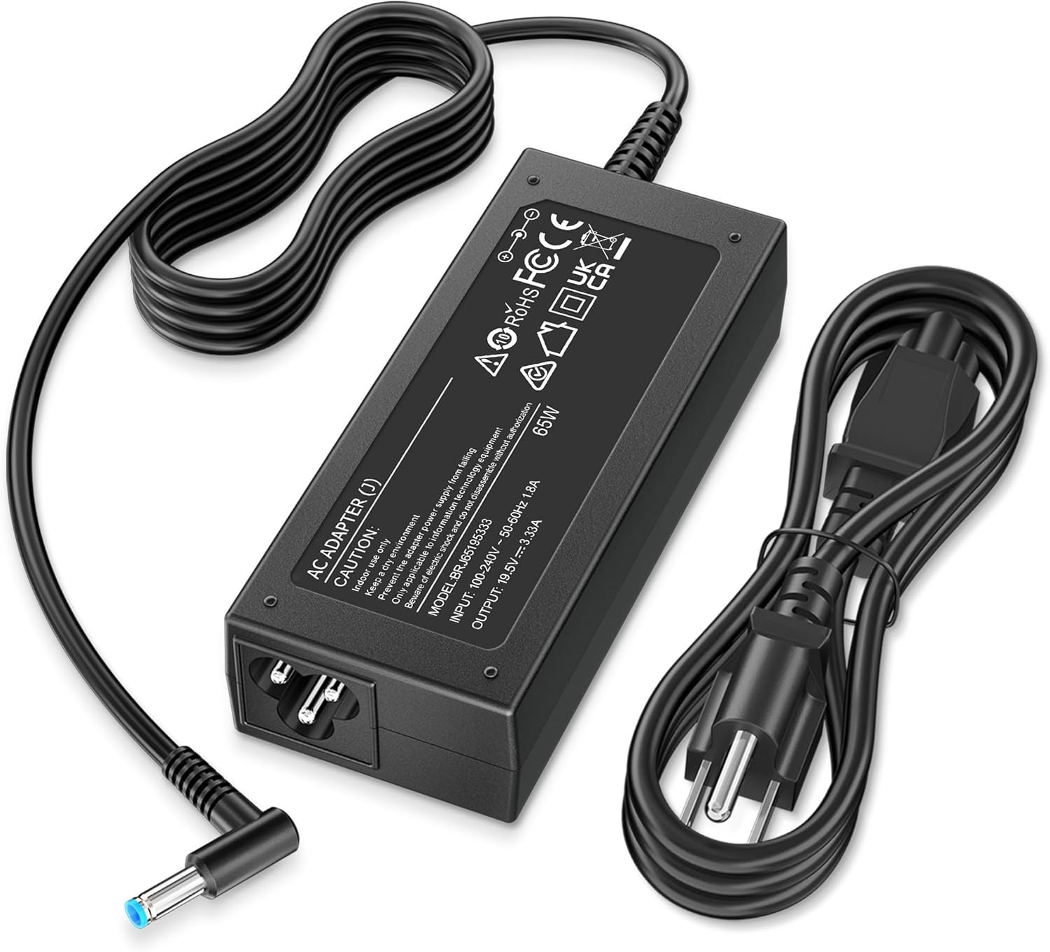 65W Laptop Charger Round Blue Tip,for HP Chromebook 11 14 G3 G4 G5 X360 Series