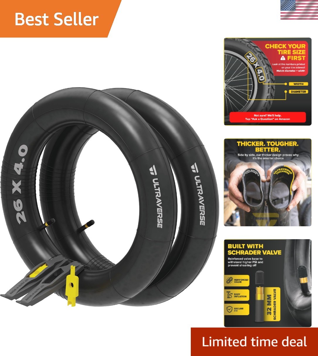 20x4.0, 24x4.0, 26x4.0, 20x3.0, 26x3.0, 16x4.0/3.0, Inner Tubes | Schrader Va...
