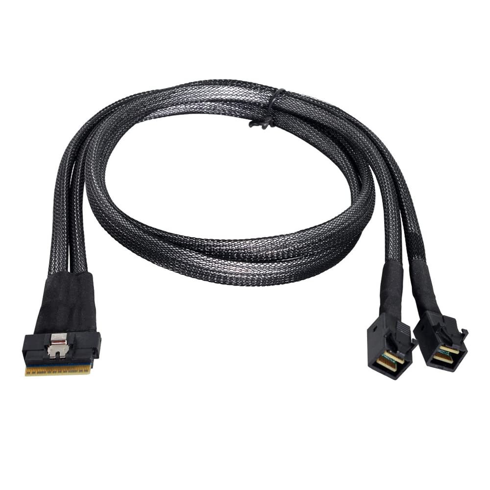 NFHK PCI-E Ultraport Slimline SAS Slim 4.0 SFF-8654 8i 74pin to Dual SFF-8643 4i