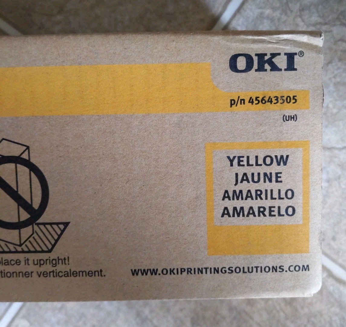 OKI Okidata 45643505 YELLOW Toner Cartridge ES9465, ES9475, Genuine OEM, Sealed 
