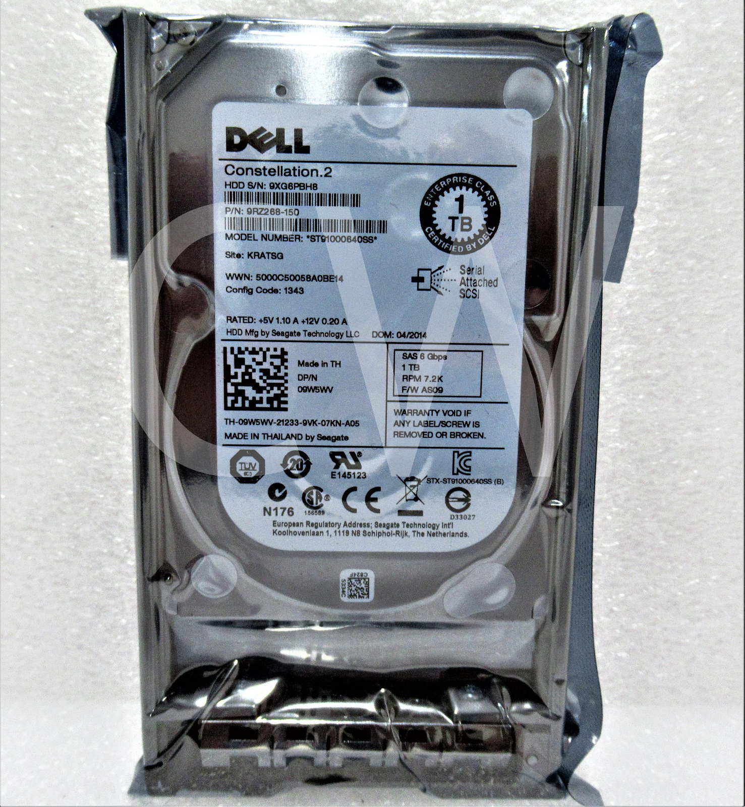 9W5WV ST91000640SS Dell 1TB 7200RPM 6Gbps 2.5" SAS HDD Hard Drive