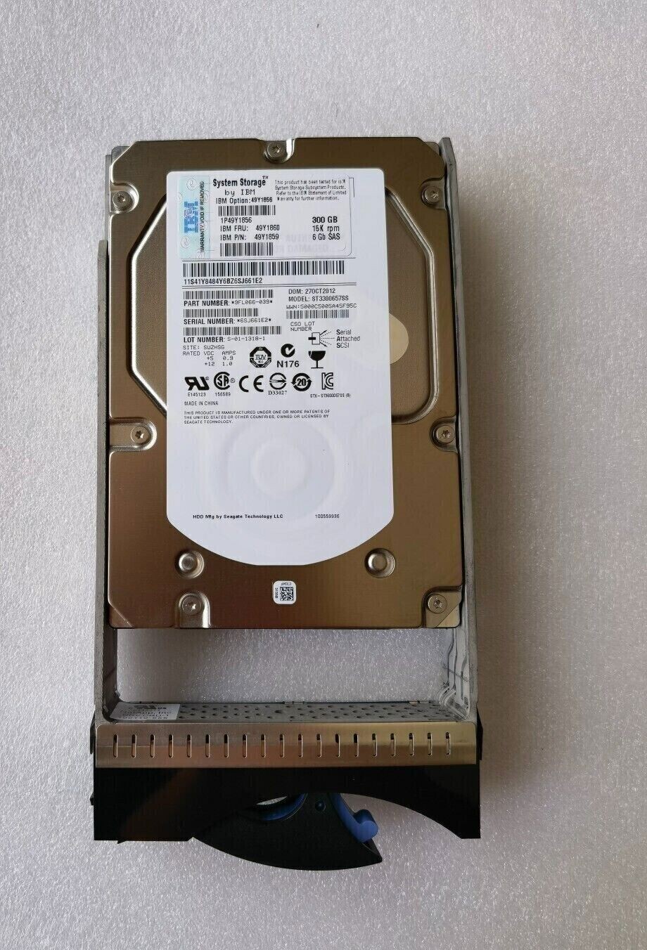 FOR IBM 300GB 49Y1860 49Y1856 SAS 15K 6G 3.5" LFF HOT SWAP HARD DRIVE