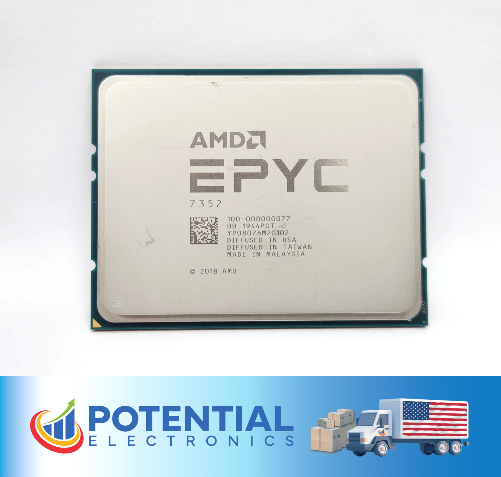 AMD EPYC 7352 2.30GHz 24-Core 128MB 155W Socket SP3 CPU Processor 100-000000077