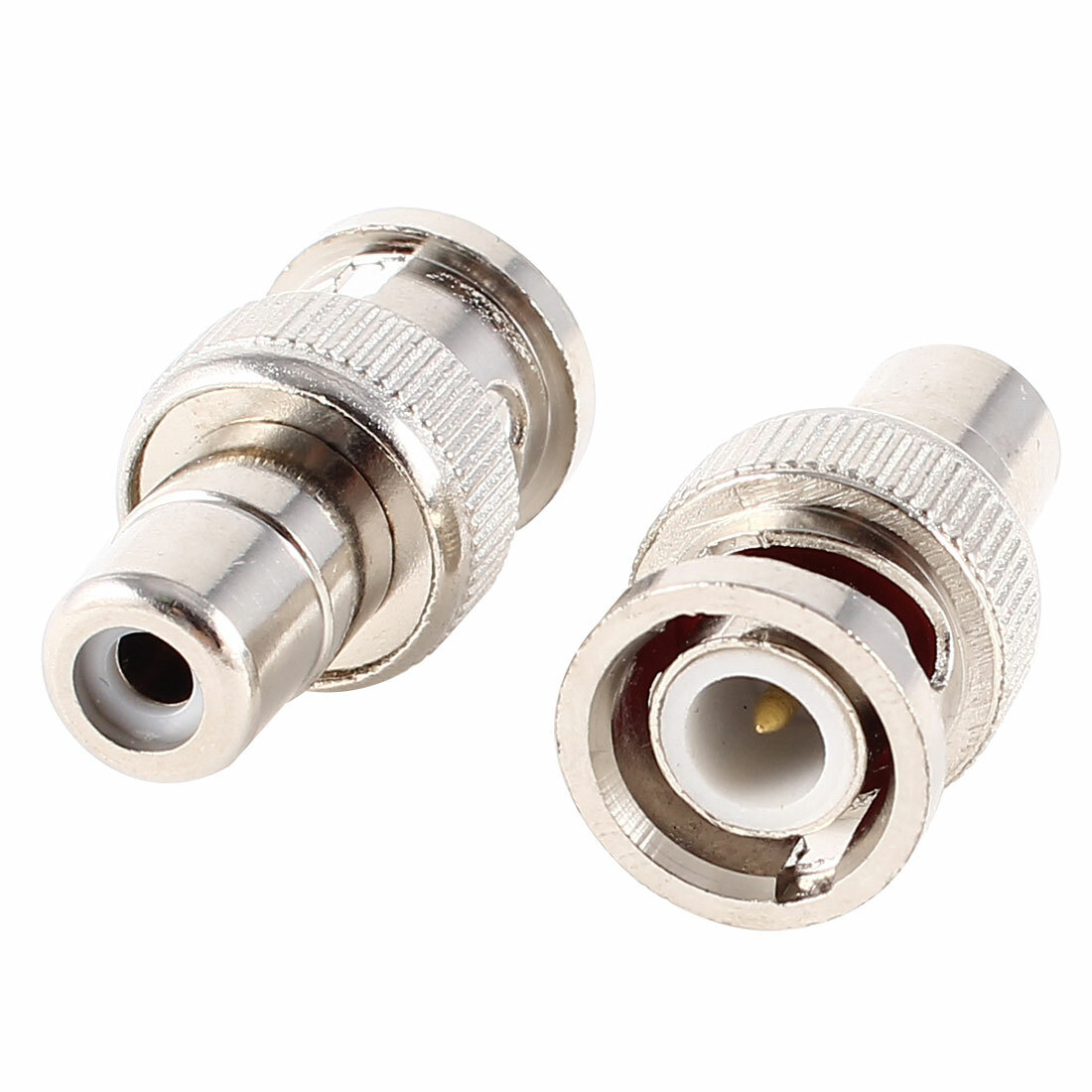2 Pcs Metal BNC Male to RCA Female Adapter Connector for CCTV Video