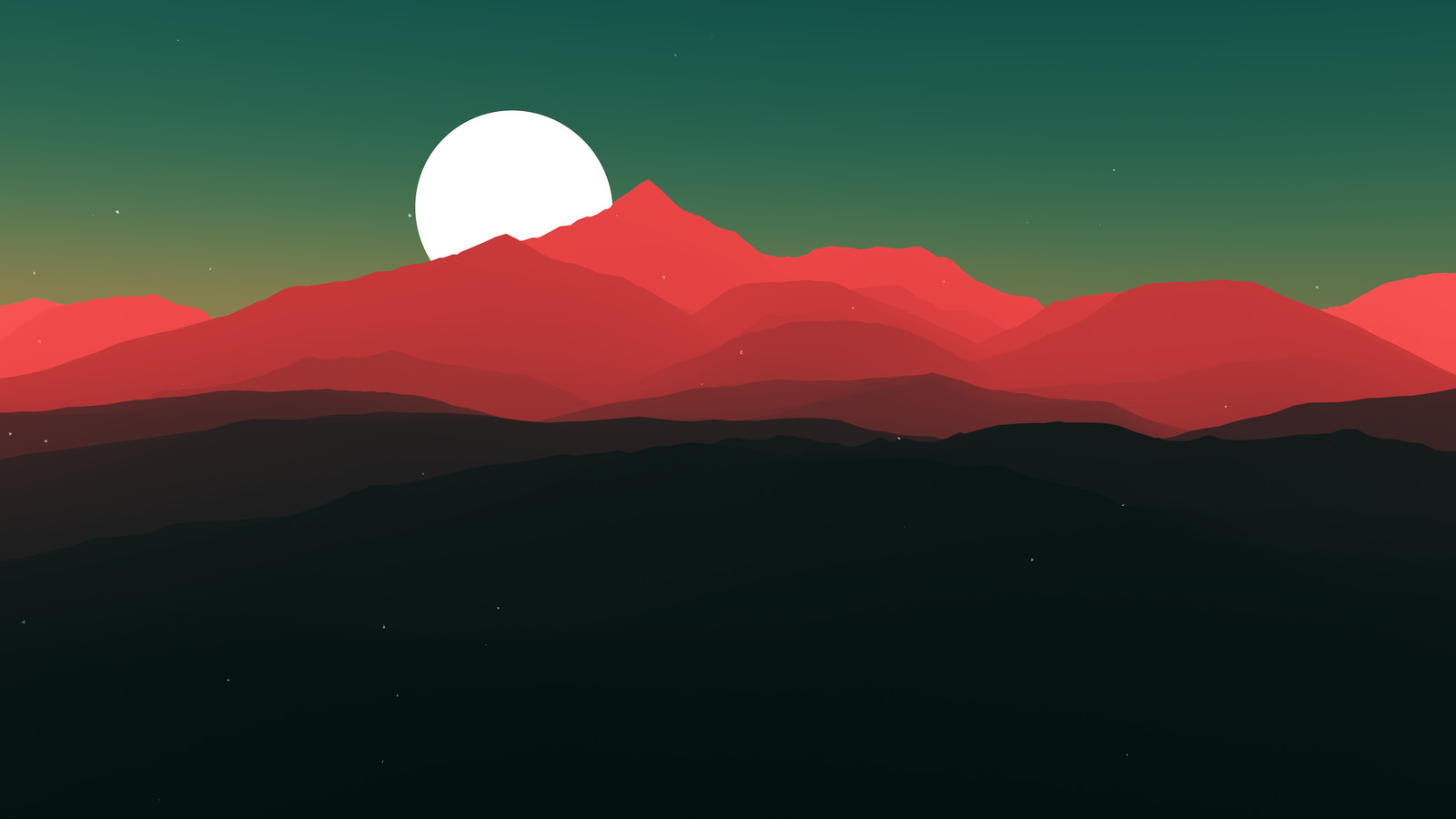 Landscape  art minimalism nature hills mountains moon Custom Gaming Mat Desk