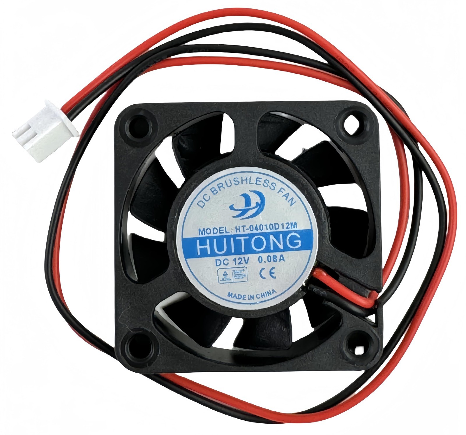 Silent 40mm DC 12V Brushless Cooling Fan - 0.08A, 2-Wire, Low Noise, Compact Des
