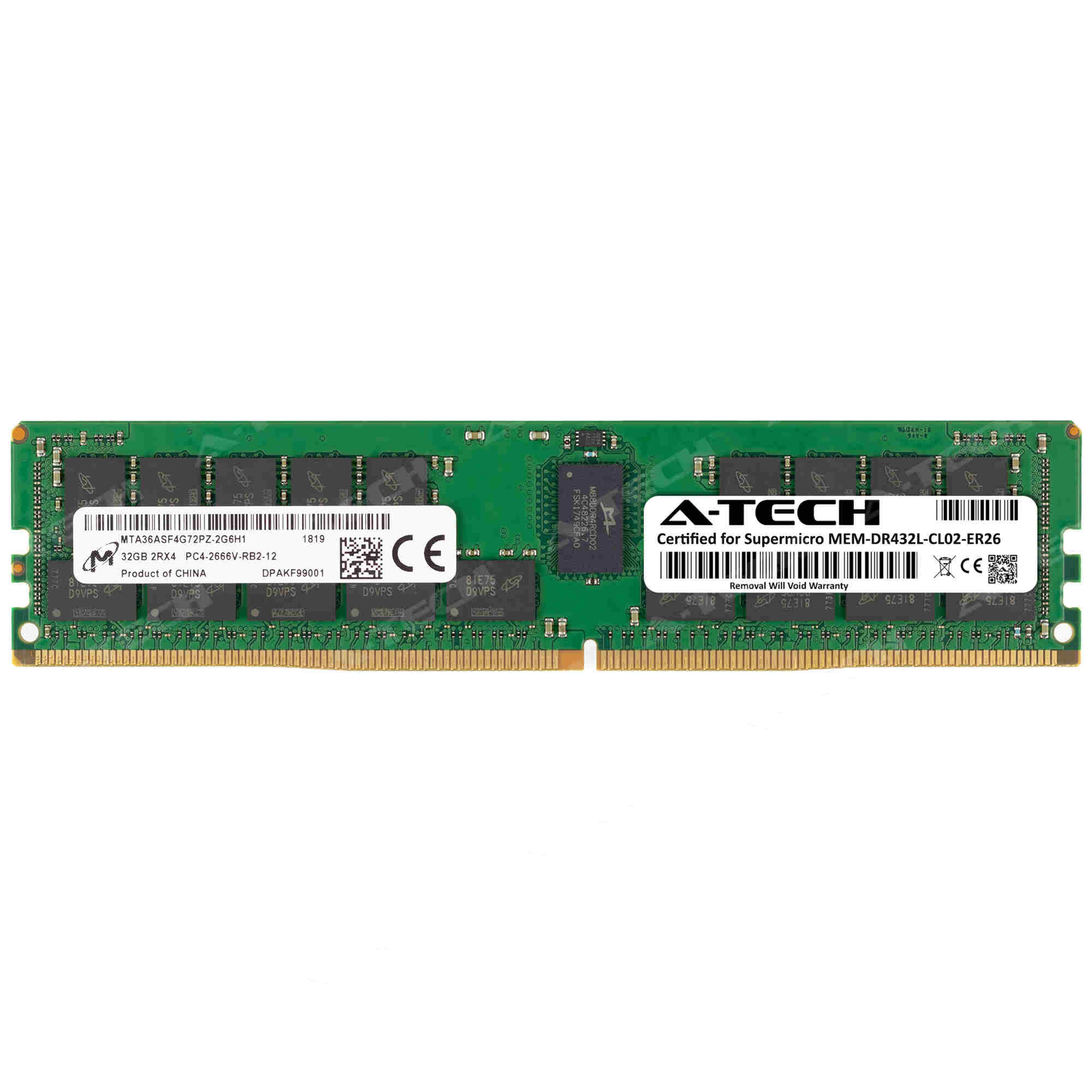 32GB PC4-21300 RDIMM Replacement for Supermicro MEM-DR432L-CL02-ER26 Memory RAM