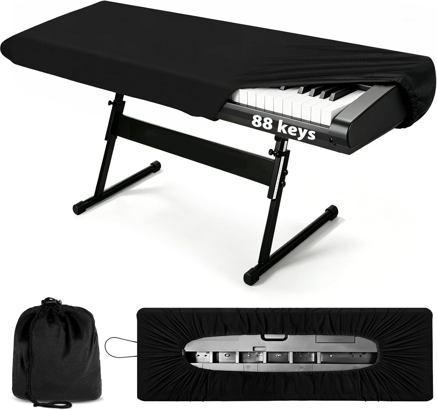 88 Key Piano Keyboard Dust Cover Stretchy Protective Universal Fit Electronic