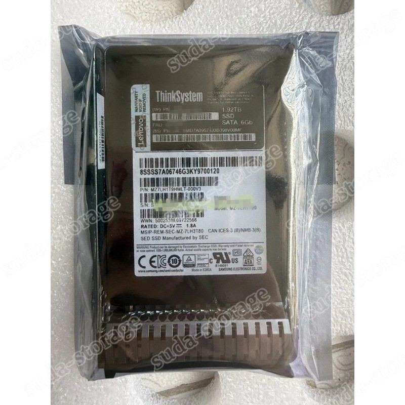 New Lenovo ThinkSystem 02JG546 4XB7A17090 2.5" 1.92TB SATA 6G SFF Server SSD