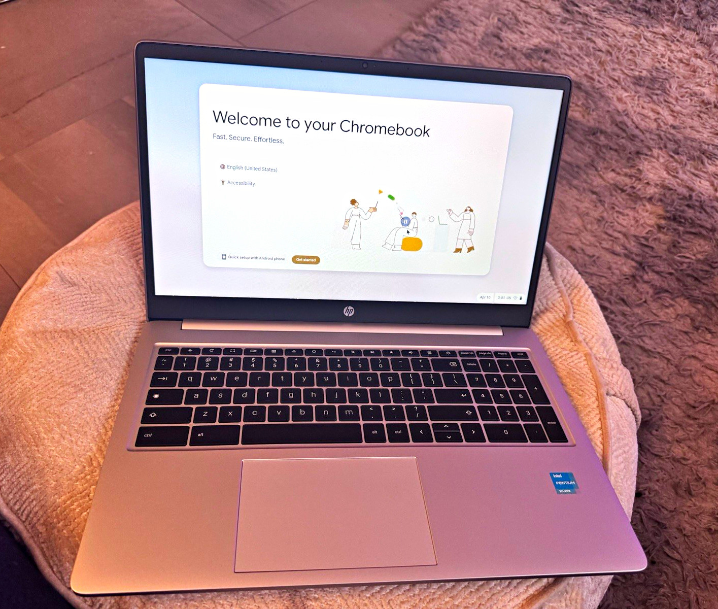 HP Chromebook 15.6in Intel Pentium Silver 4GB RAM 64GB eMMC Chrome OS