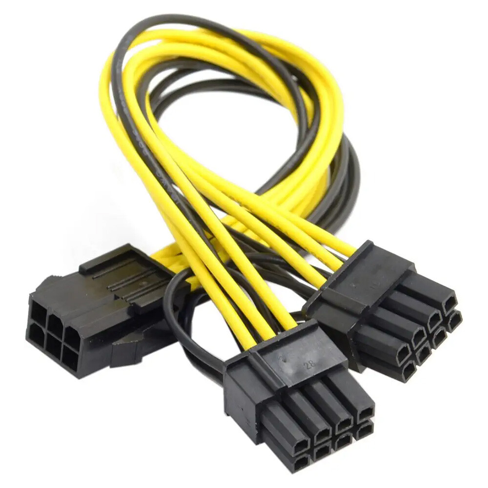 PCI Express 6 pin Female to Dual PCI-E 8( 6+2) pin Male GPU Power Cable Adaptor