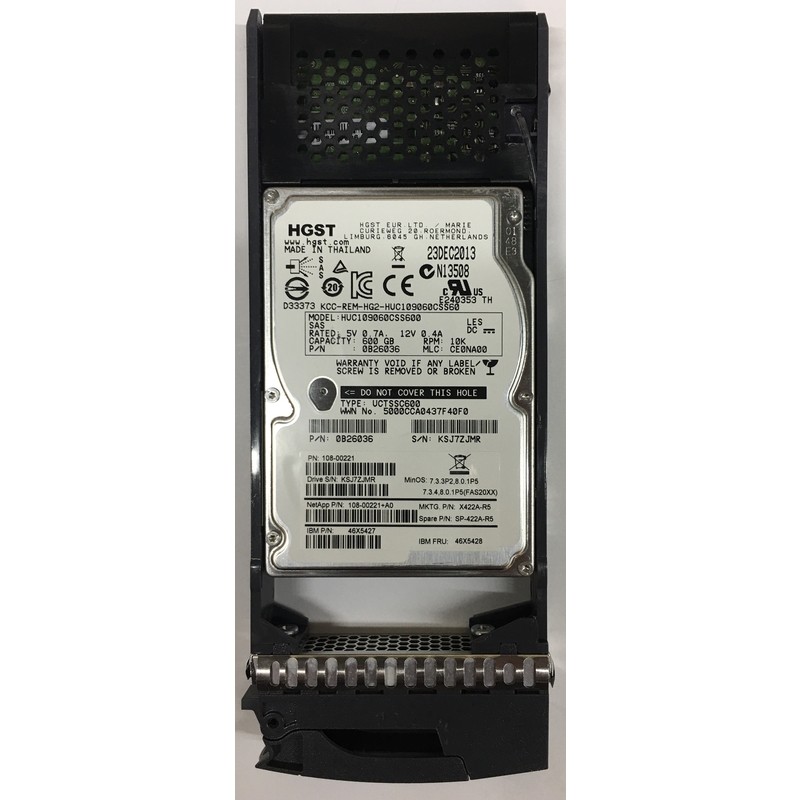 0B26036 - NetApp 600GB 10K RPM SAS 2.5" HDD for DS2246 24 bay enclosures and ...