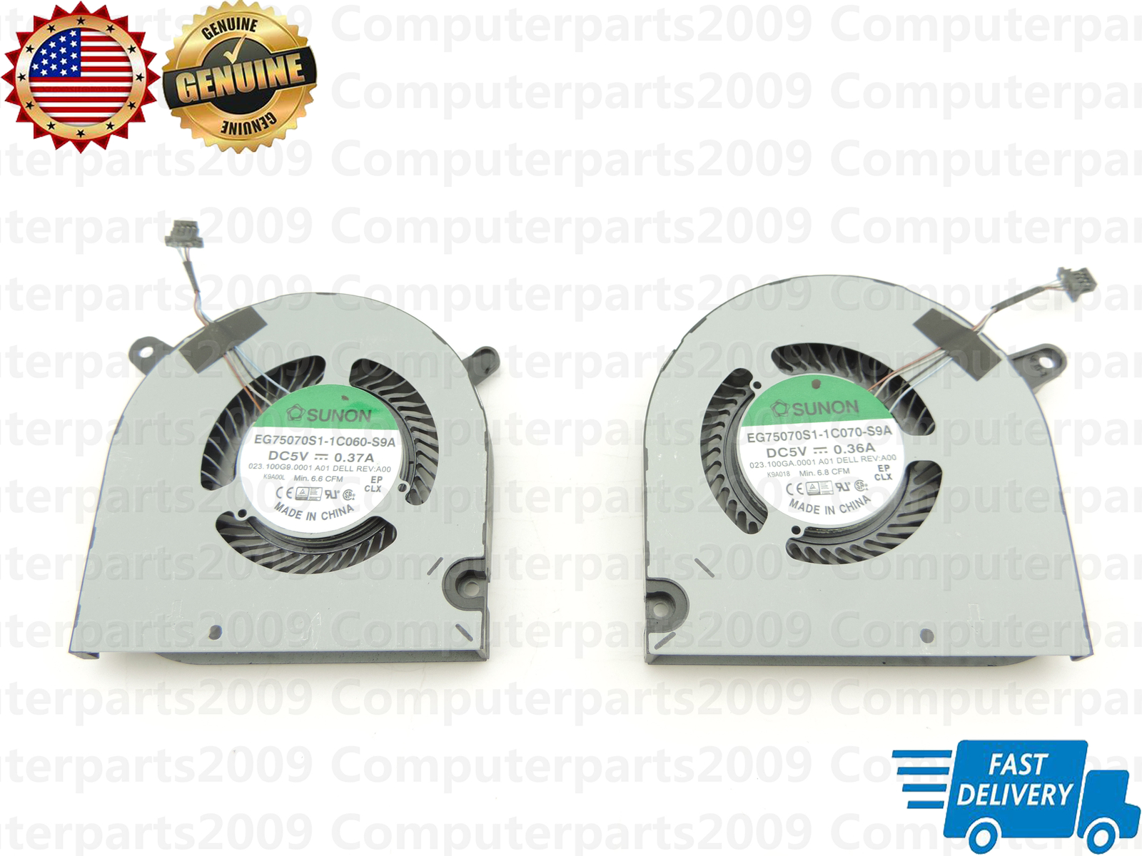Original pair of Laptop CPU+GPU Cooling Fan for Dell G3 15 3590 P89F 160GM 4NYWG