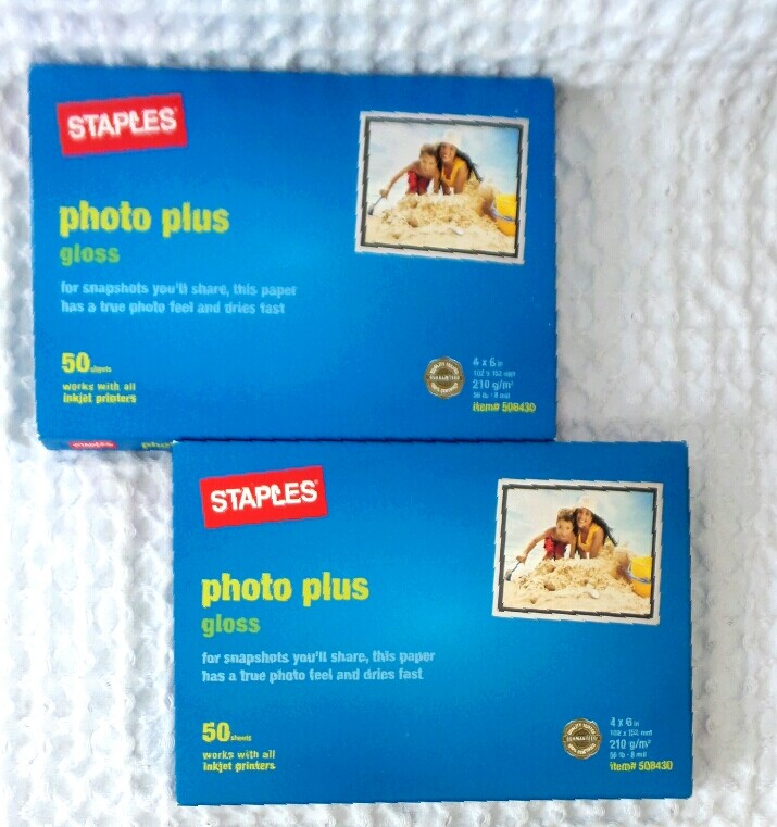 Lot TWO Staples Photo Plus Gloss 4x6 8 Mil Photo Paper 50 Sheet Box Item 508430 