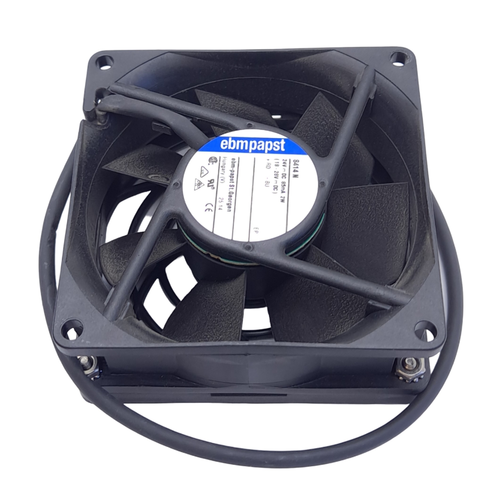 ebm-papst 8414 N Axial Compact Fan, 3100 RPM, 69 m3/h, 24 VDC, 18-28 VDC, 1.8 W